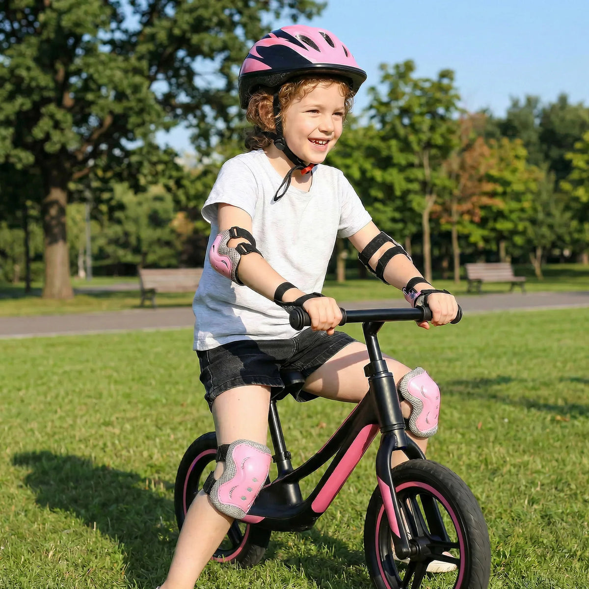 6-Piece Kids Protective Gear Set – Knee Pads, Elbow Pads & Wrist Guards for Bike, Skateboard & Skating