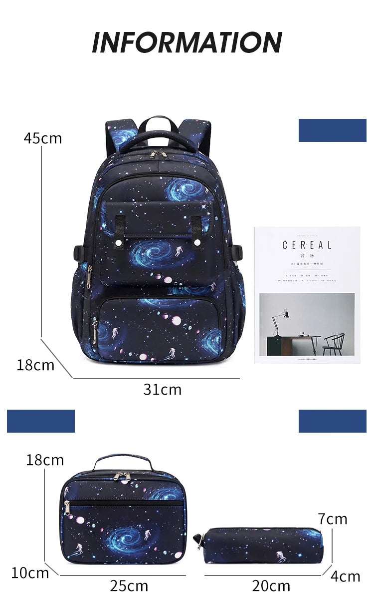 Kids Backpack Set – Three-Piece School Bag Set