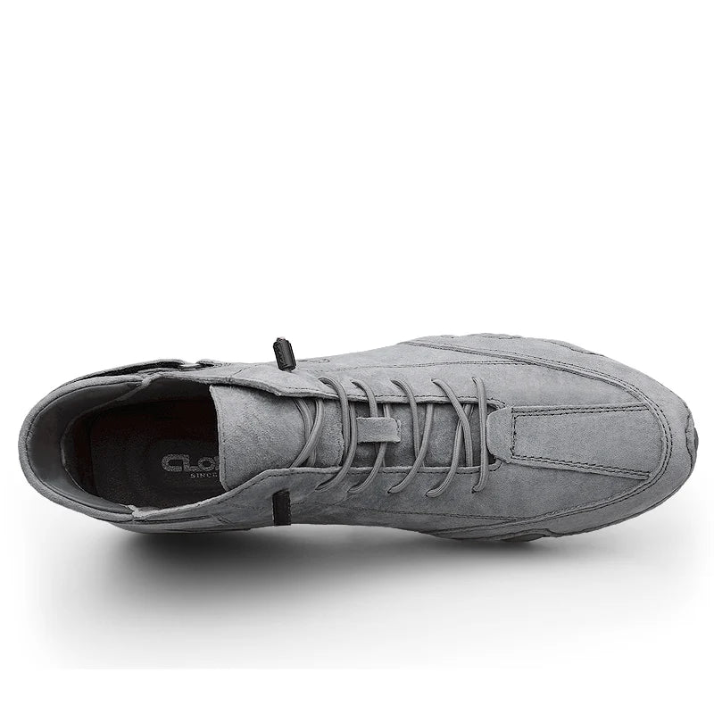 Men's Genuine Leather Lace-Up Ankle Boots