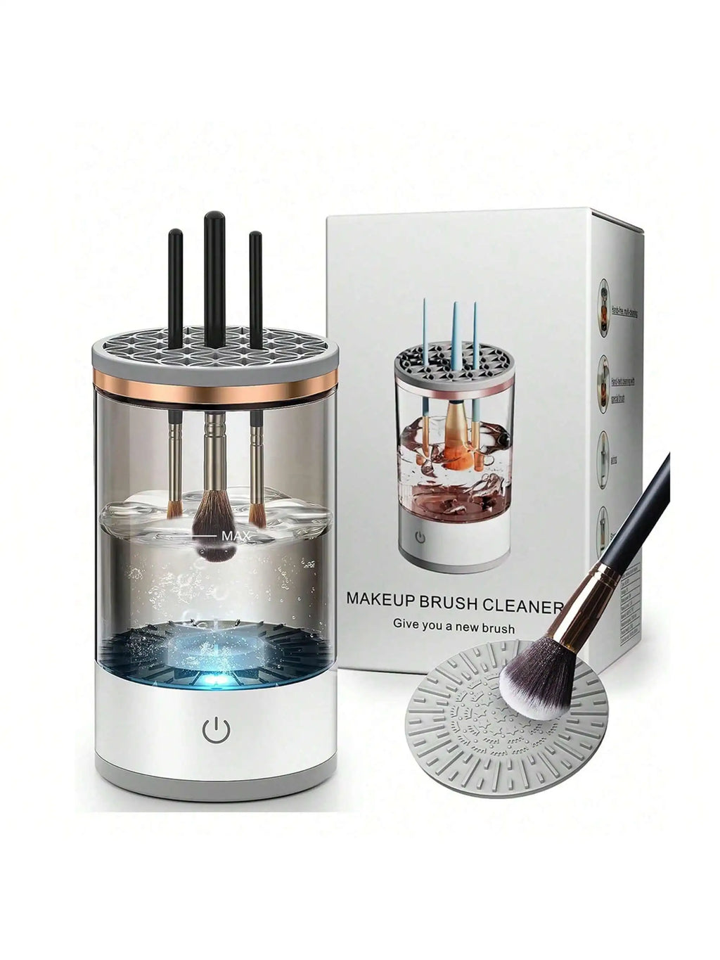Electric Makeup Brush Cleaner Machine — Automatic Brush Spinner & Dryer for Home & Professional Use