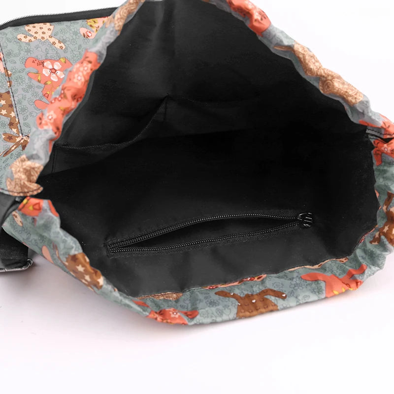 Women's Drawstring Backpack – Foldable Nylon Daypack