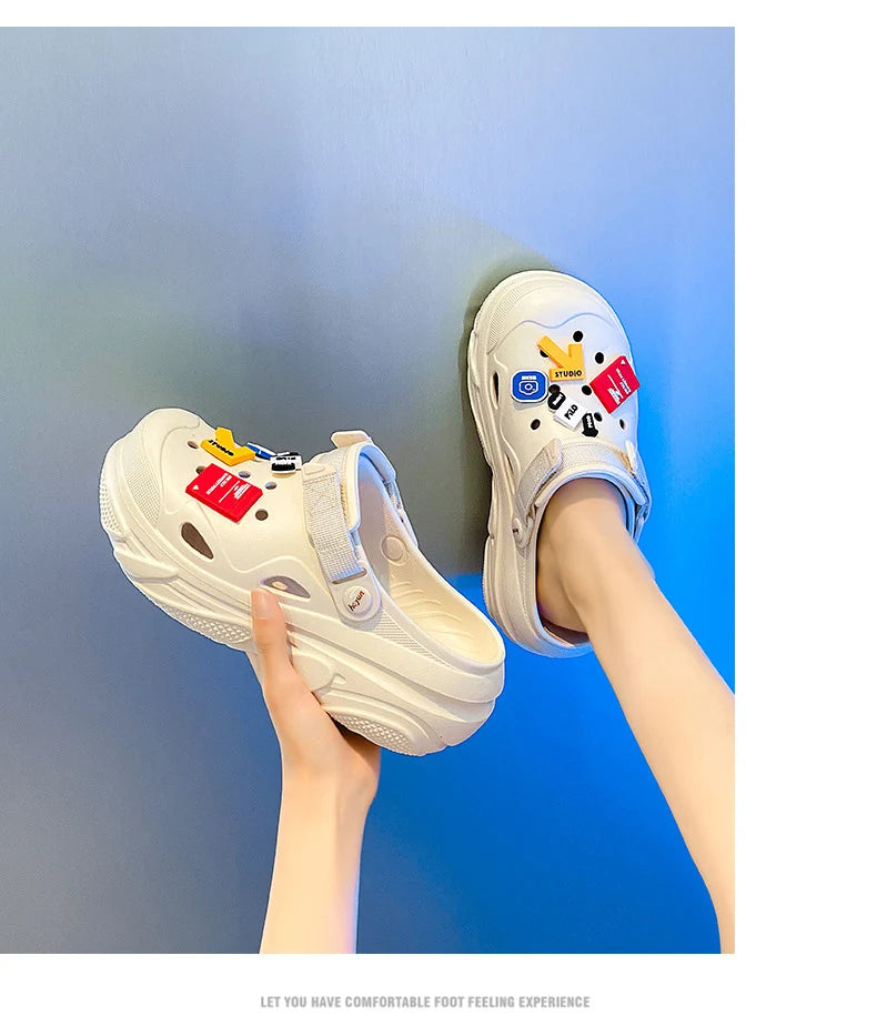 Women's Anti-Slip Platform Slippers – Lightweight Breathable Fishing Sandals