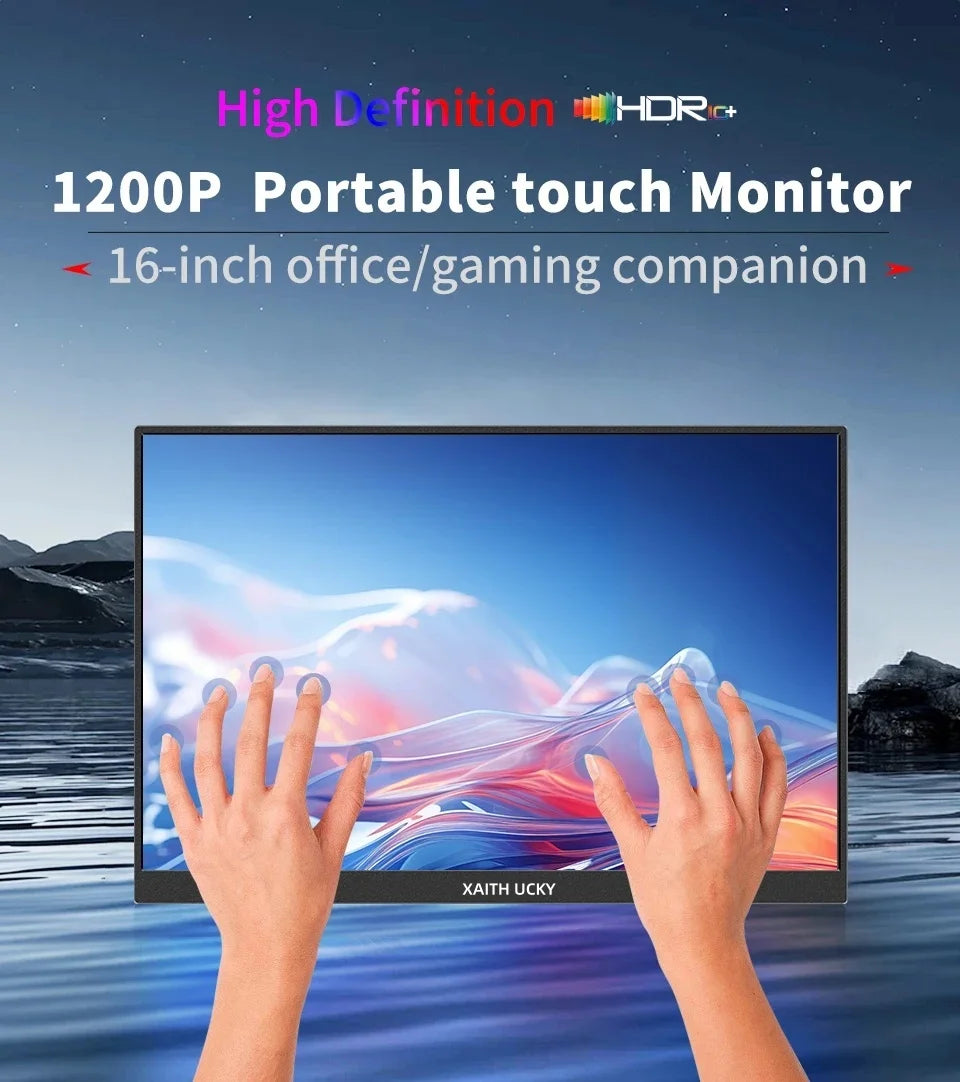 16-Inch Portable Monitor – 1200P IPS, Touch Options