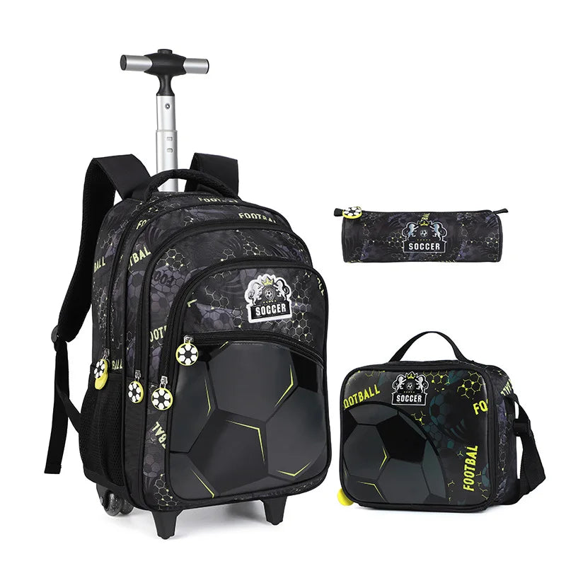 Rolling School Backpack – Boys Wheeled Book Bag