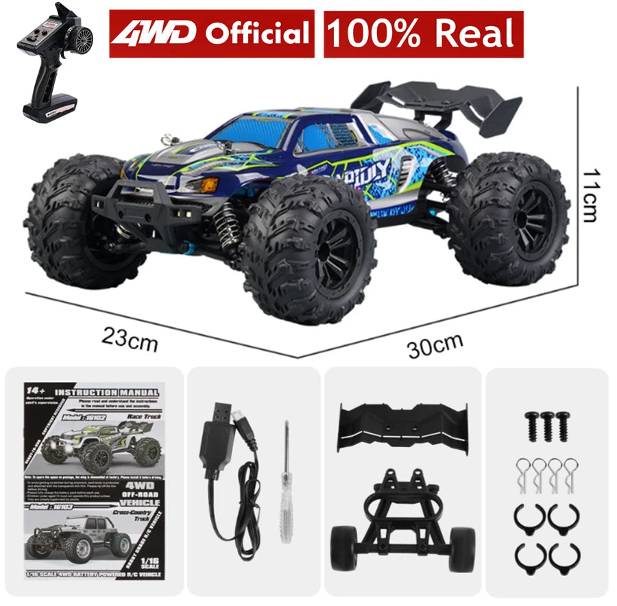 4WD 1:16 Scale High Speed Brushless RC Car – 50 or 80KM/H Off-Road Drift Racing Buggy Truck