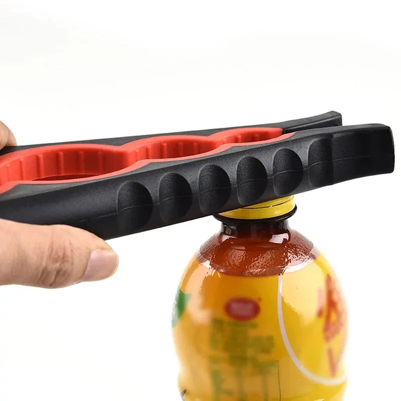 4-in-1 Multifunctional Can & Bottle Opener – Anti-Slip Ergonomic Cap Twister, PP+TPR, Black & Green