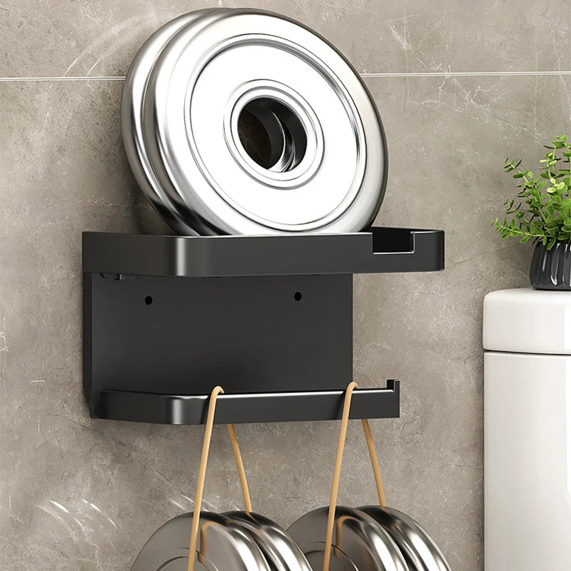 Wall-Mounted Toilet Paper & Storage Rack — Multi-Use Bathroom & Kitchen Organizer