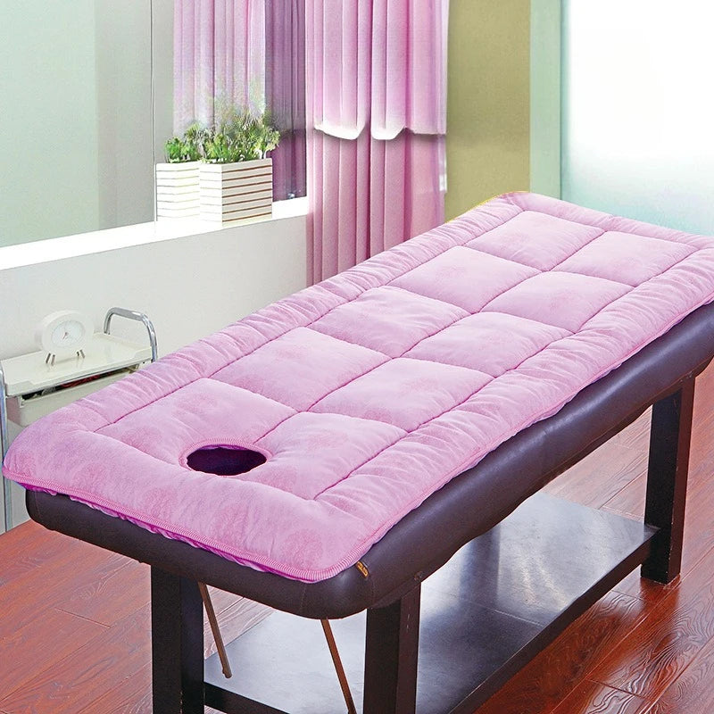 Spa & Massage Table Mattress Topper with Face Hole – Non-Slip Salon Bed Pad