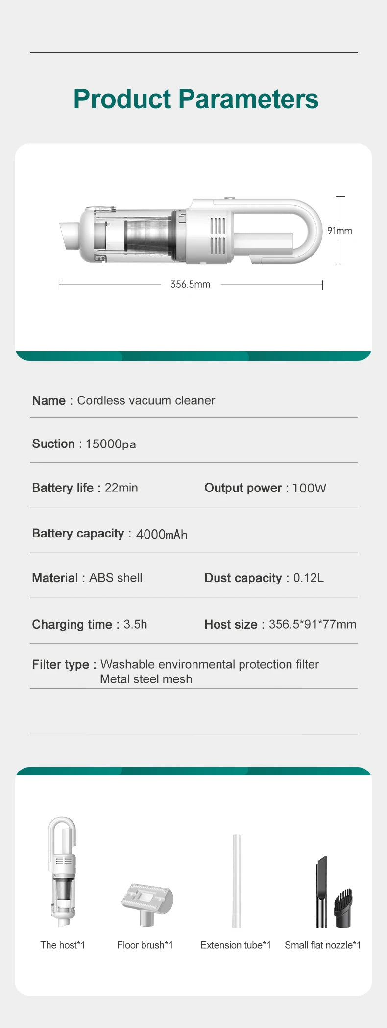 Handheld Wireless Vacuum Cleaner — Powerful Suction, HEPA Filter for Car & Home