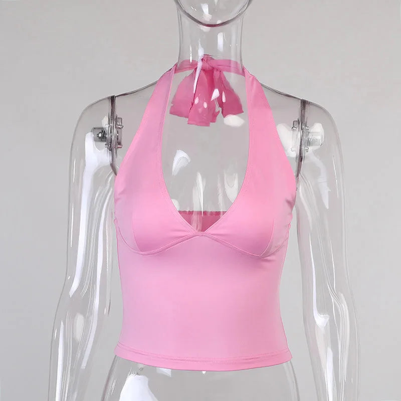 Sexy Off Shoulder Crop Top – Sleeveless Bare Back Club Party Women's Summer Top