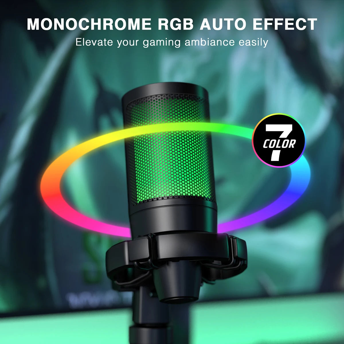 AmpliGame RGB USB Gaming Microphone with Mute — FIFINE A2