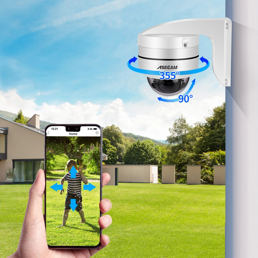 ASECAM 8MP PoE PTZ Security Camera with Optical Zoom