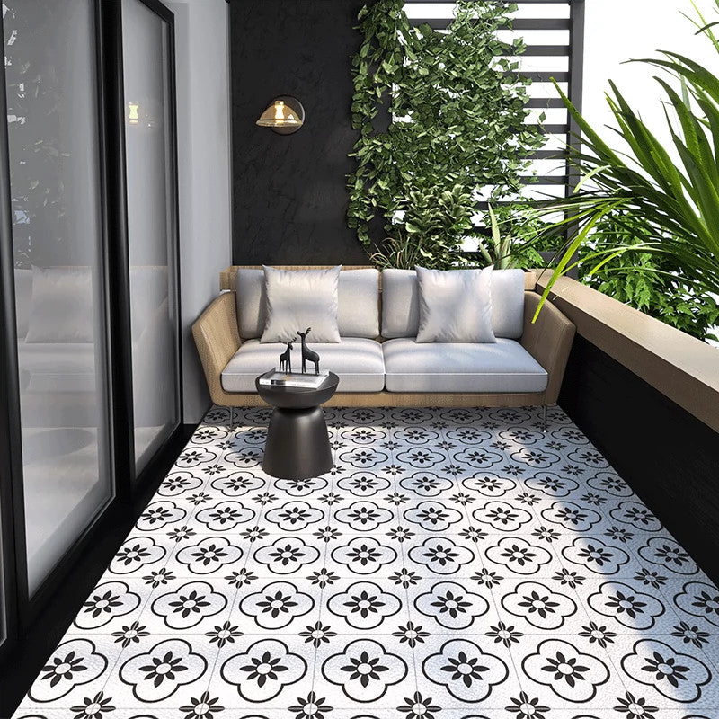 Outdoor Balcony Rug – Oil-Proof Non-Slip PVC Leather Carpet for Living Room & Kitchen