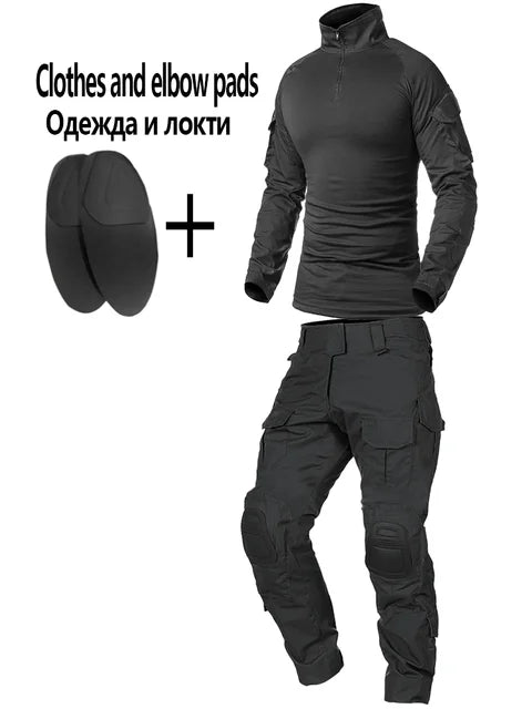 Men's Multicam Tactical Uniform Set – Combat Shirt & Cargo Pants for Airsoft & Hunting