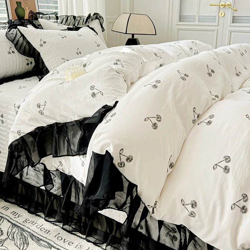 Printed Lace Duvet Cover | Women & Girls Bedroom Blanket Cover, Multiple Sizes (Pillowcase Sold Separately)