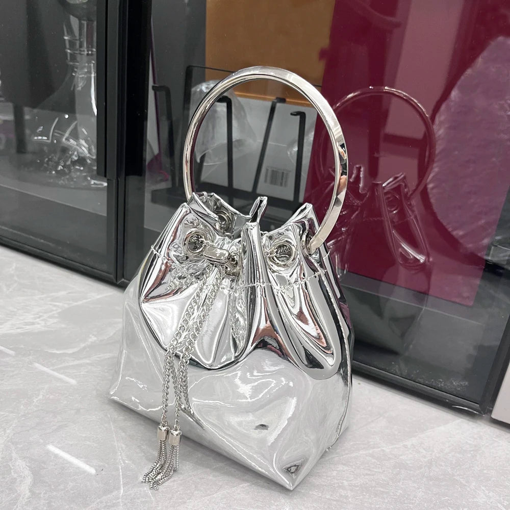 Luxury Evening Clutch Bucket Bag – Designer Shoulder Purse for Banquet & Party