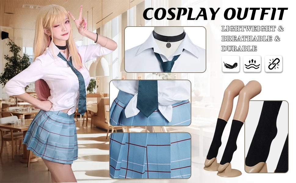 Kitagawa Marin Cosplay Costume – My Dress-Up Darling Anime School Girl Uniform