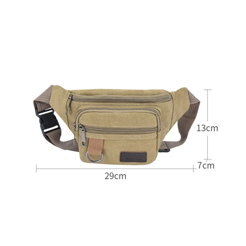Canvas Waist Bag – Unisex Belt Bag, Bum Bag & Phone Pouch for Travel & Daily Use