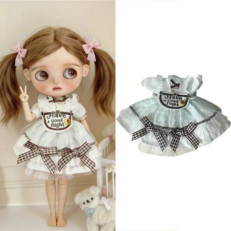 Blythe Doll Outfit Clothing Set – Princess Lace Maid Skirt & Vintage Dress Accessories for OB24 OB22 1/6