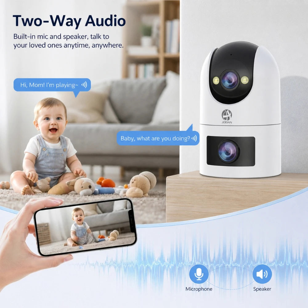 JOOAN Dual-Lens Wi-Fi Security Camera with Motion Alerts