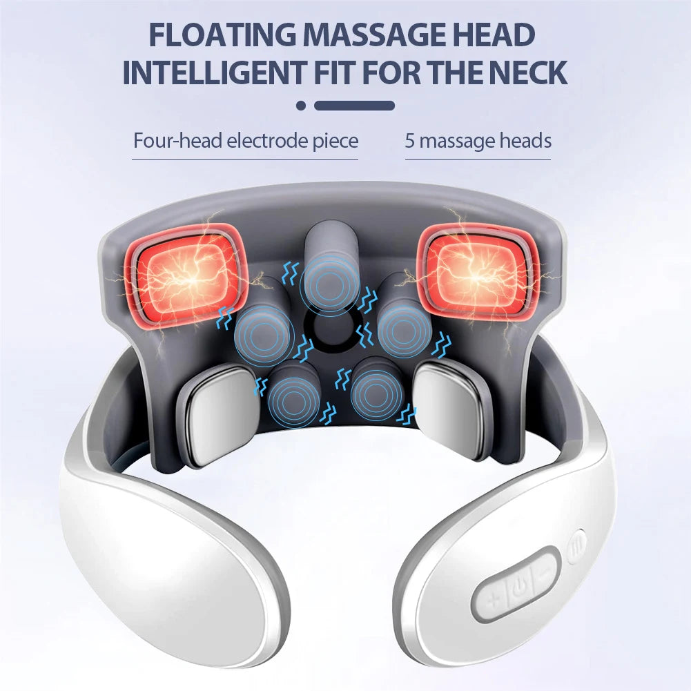 TENS Pulse Neck & Shoulder Massager – Cervical Muscle Relief with EMS & Heat