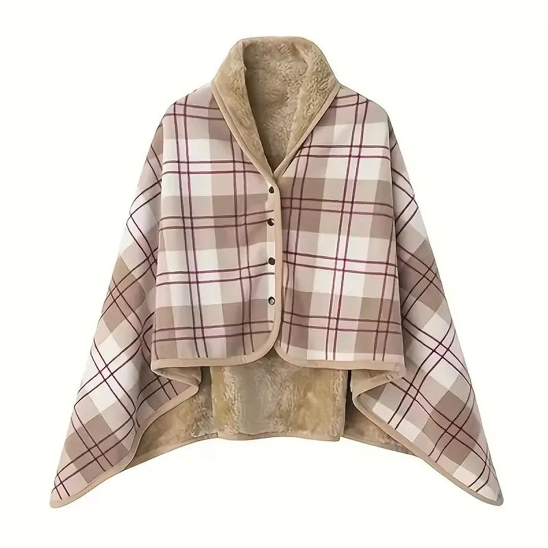 Wearable Flannel Shawl Blanket – Soft Lazy Office Warmth Wrap for Comfort & Style