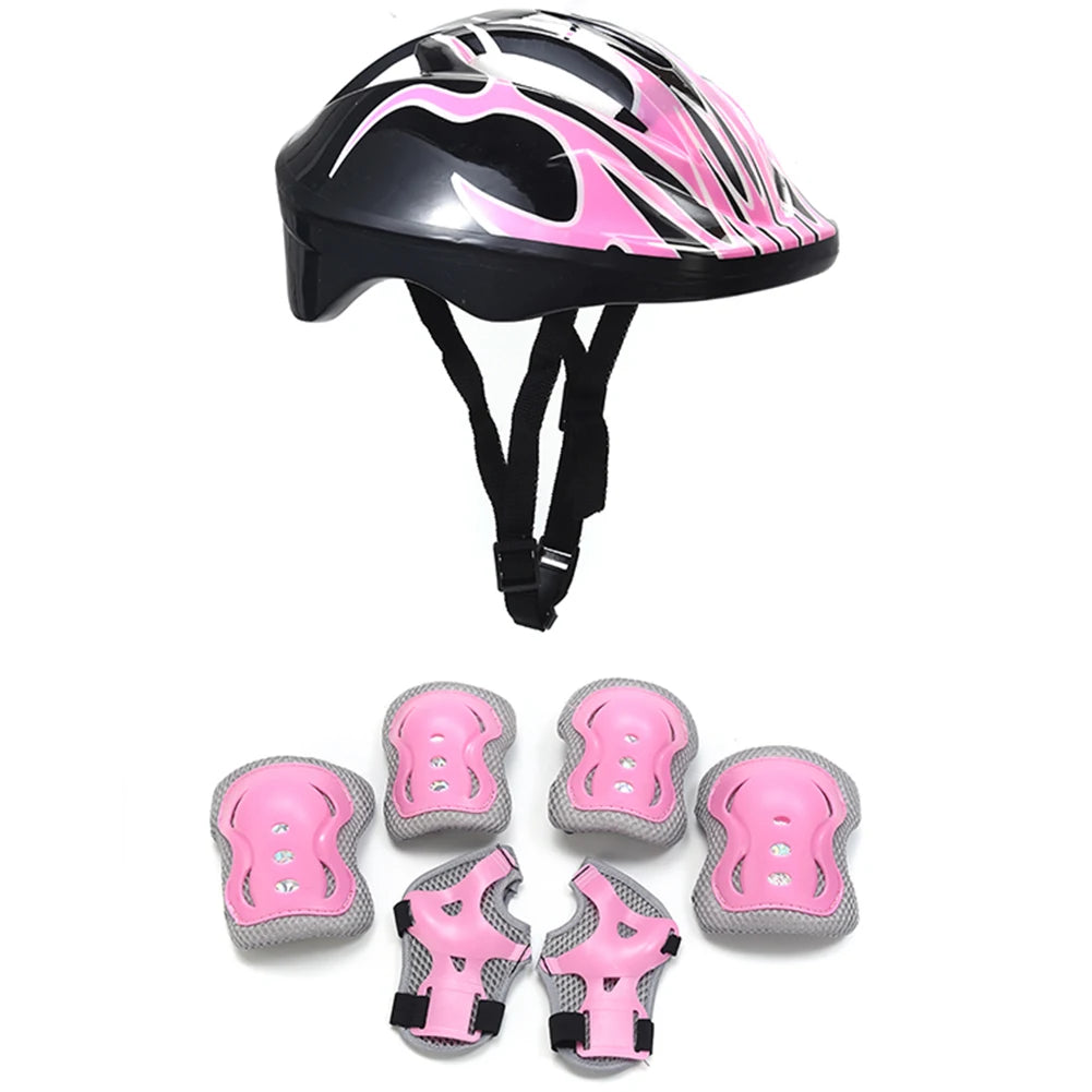 Children's 7-in-1 Protective Body Gear Set – Helmet, Impact Resistant, Shock-Absorbing & Breathable for Outdoor Sports