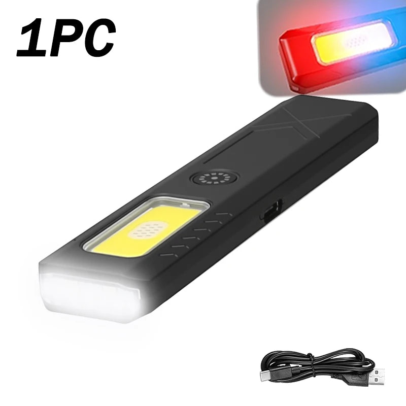 Heinast Mini COB+LED Keychain Flashlight – 6 Modes, Type-C Rechargeable, Magnetic Base, Clip, 32g EDC