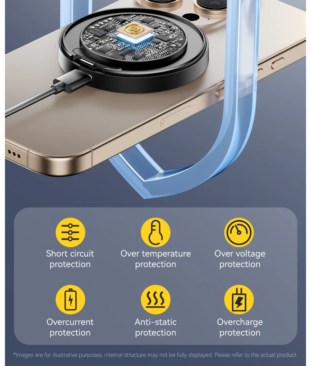 Essager 15W Magnetic Wireless Charger Pad – Fast Charging Stand for iPhone 12–17 & AirPods