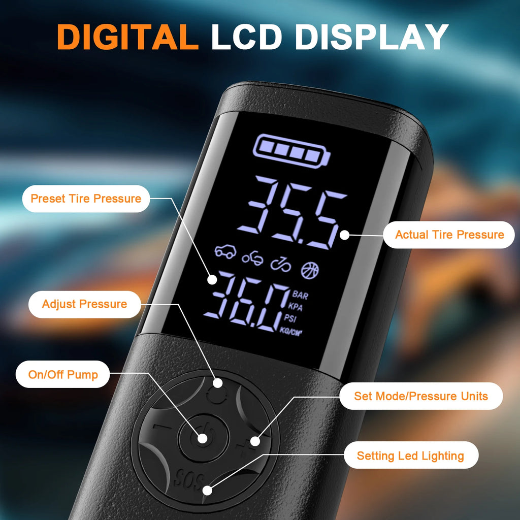 Cordless Tire Inflator with Digital Gauge, 150 PSI