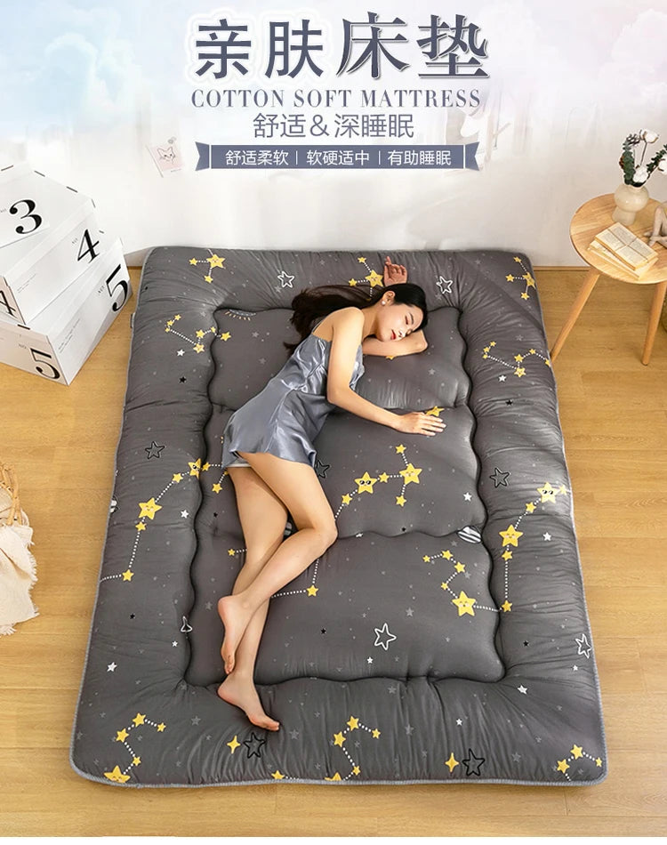 Foldable 7cm Tatami Floor Mattress – Thick Futon Sleeping Pad, Single & Double, Dorm & Home Nap