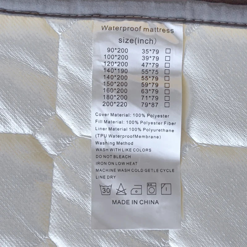 Waterproof Quilted Mattress Protector – Thickened Breathable Cover for Single & Double Beds