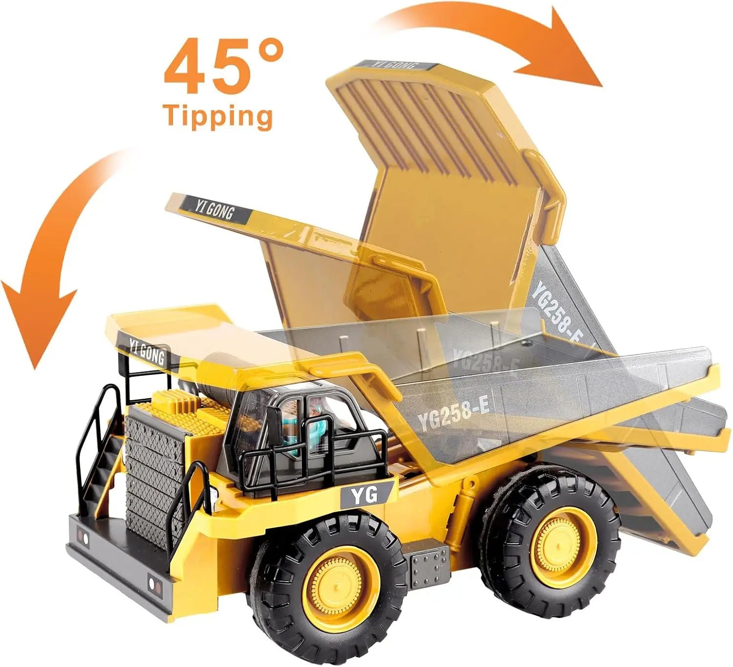4WD RC Construction Truck with Light & Sound – Remote Control Excavator, Dump Truck & Bulldozer