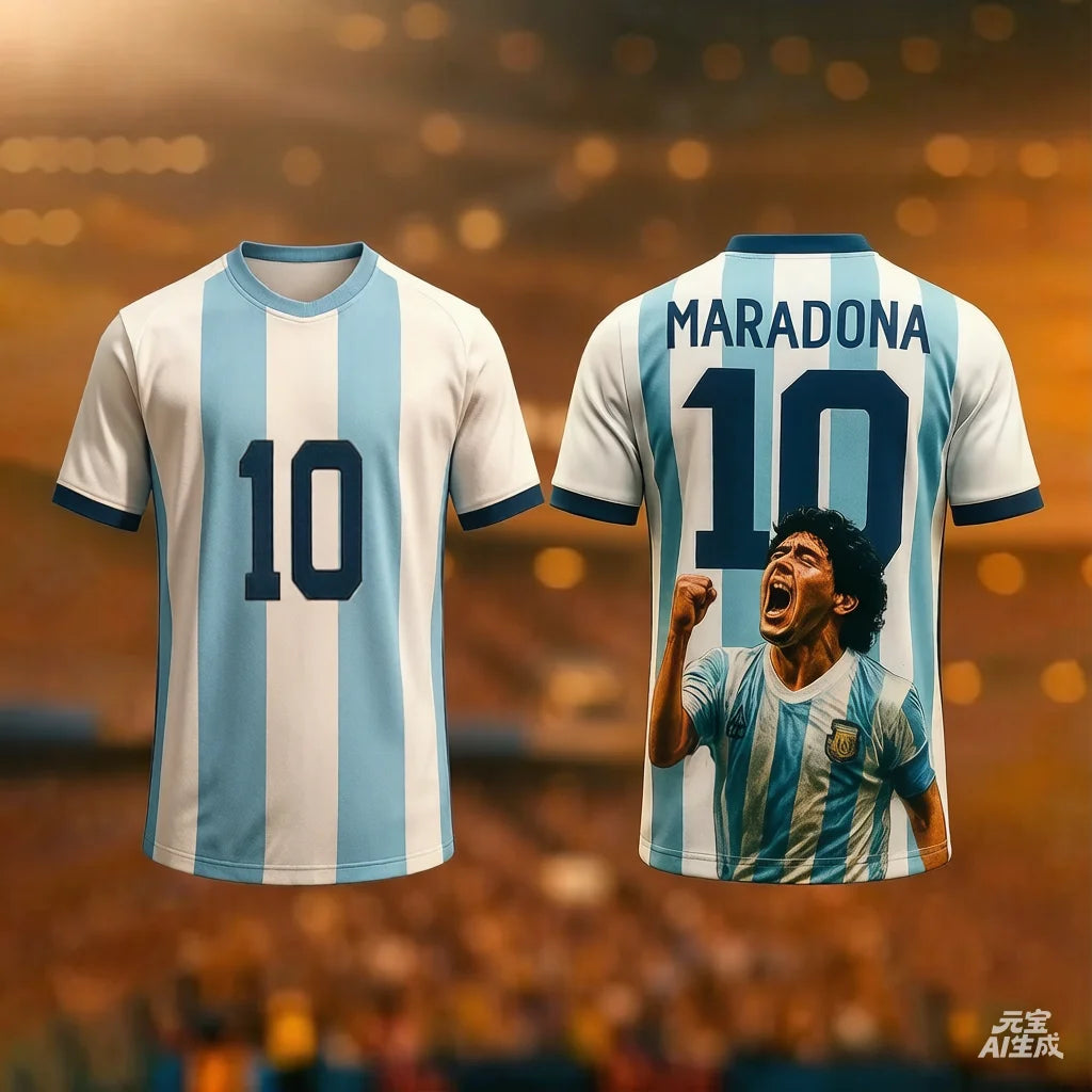 Maradona Commemorative 3D Print T-Shirt — Quick-Dry Breathable Sports Tee
