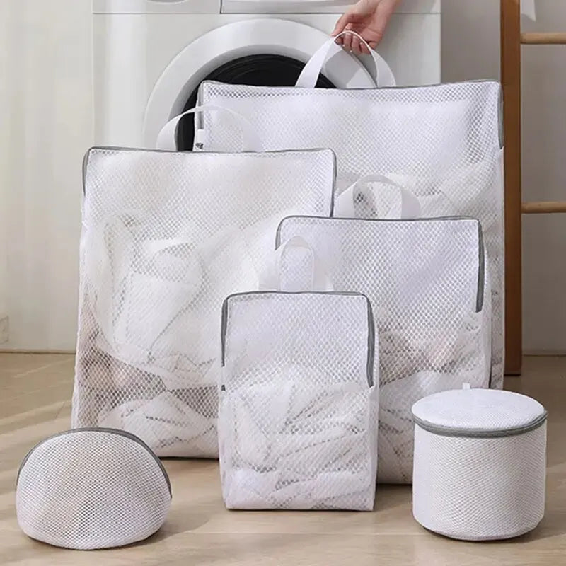 3D Drawstring Mesh Laundry Bag – Anti-Deformation Washing Machine Filter Bag (S/M/XL)
