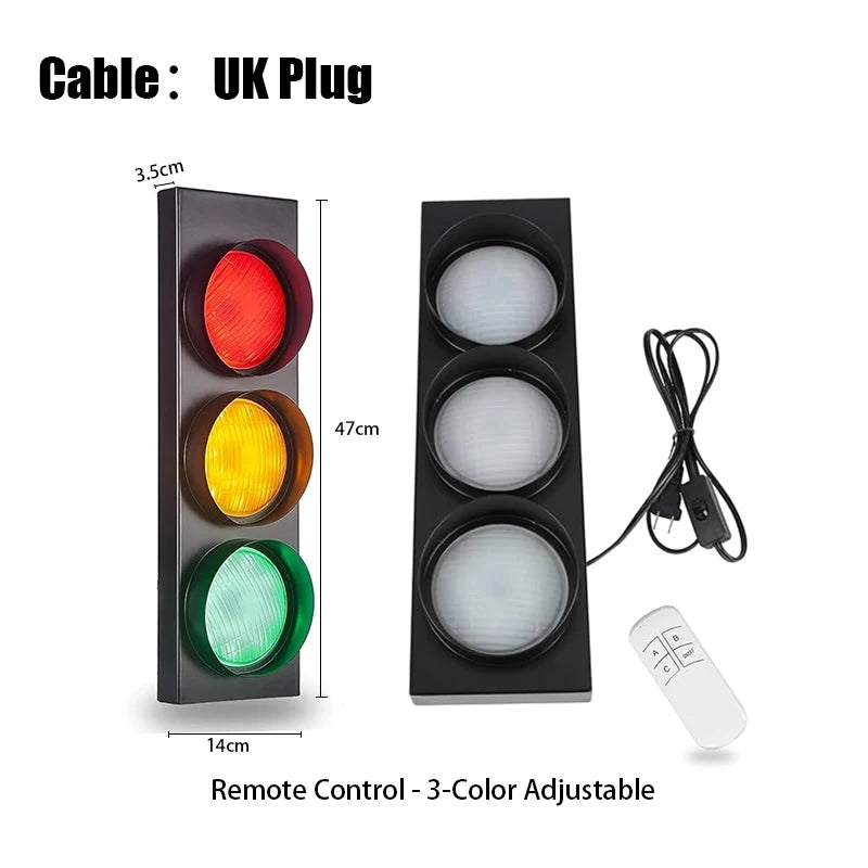 Traffic Light Wall Lamp – LED & Remote Control