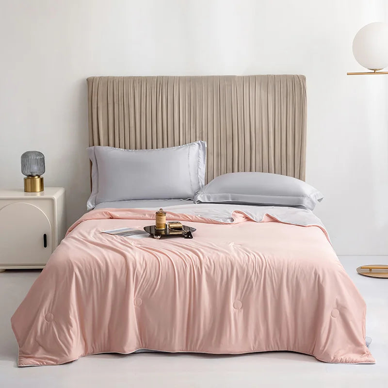 Ice Silk Cooling Blanket – Lightweight Smooth Summer Comforter, Twin & King, Air Condition Quilt