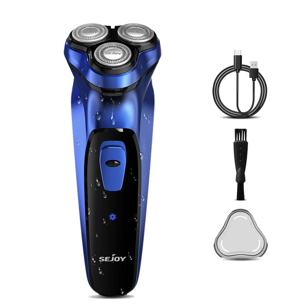 SEJOY 5-in-1 Rotary Electric Shaver for Men – IPX7 Waterproof, 90-Min Runtime, USB Fast Charge