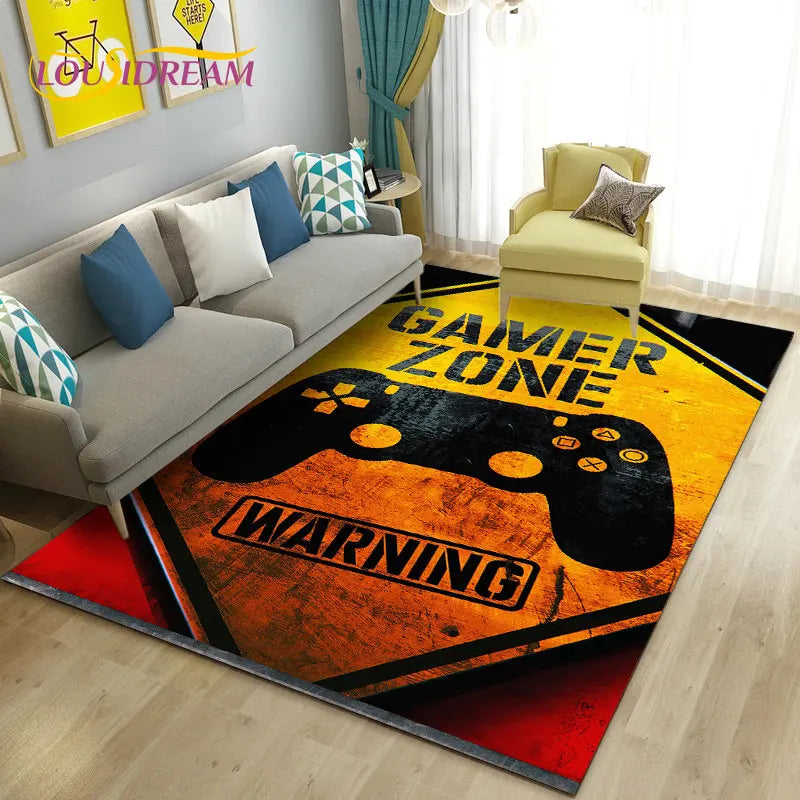 3D Cartoon Gamer Game Controller Area Rug,Carpet Rug for Living Room Bedroom Sofa Doormat Decoration,Kid Play Non-slip Floor Mat