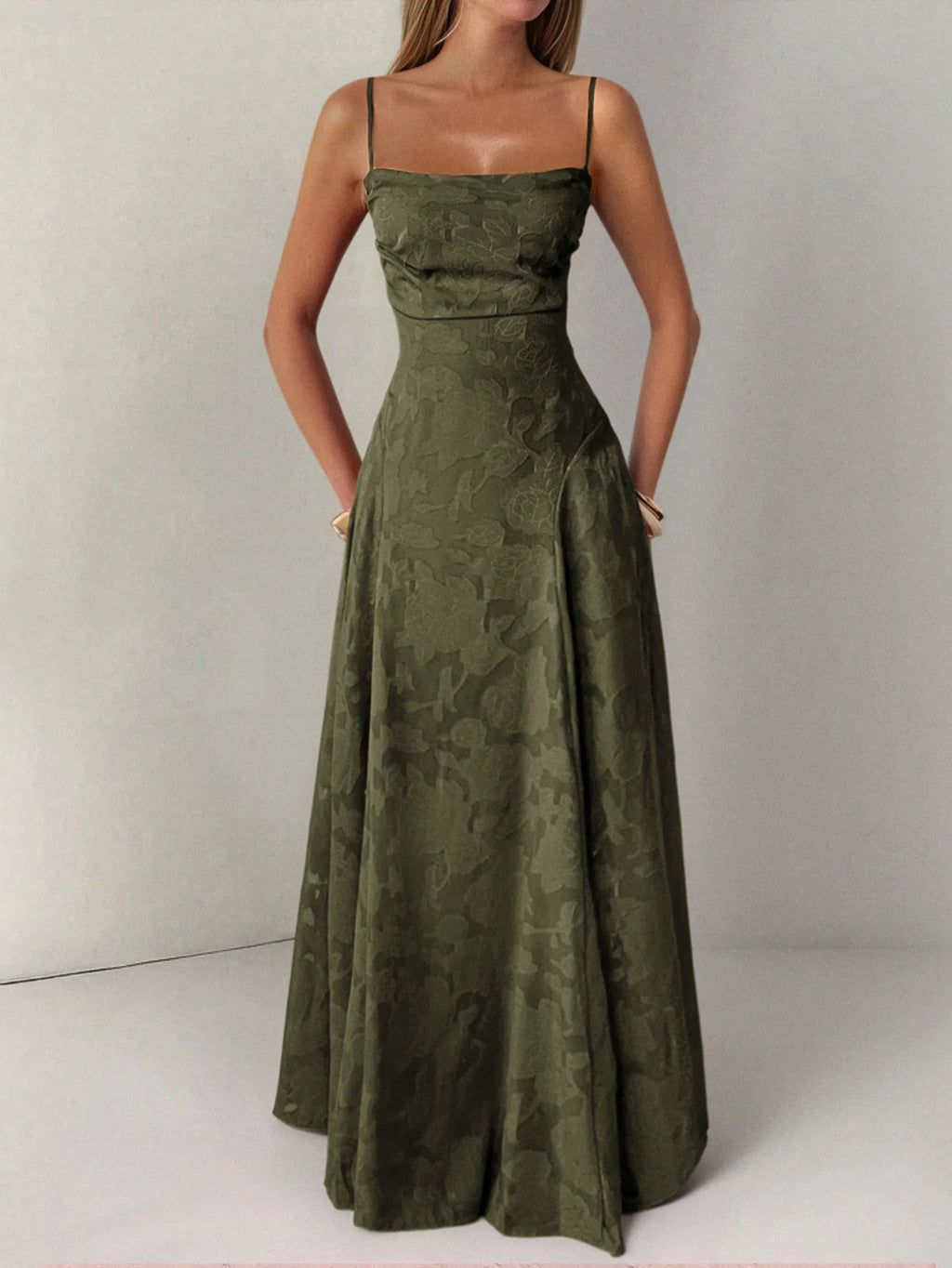 Strapless Tube Top Fit & Flare Midi Dress — Sexy Sleeveless Wedding Banquet Party Dress