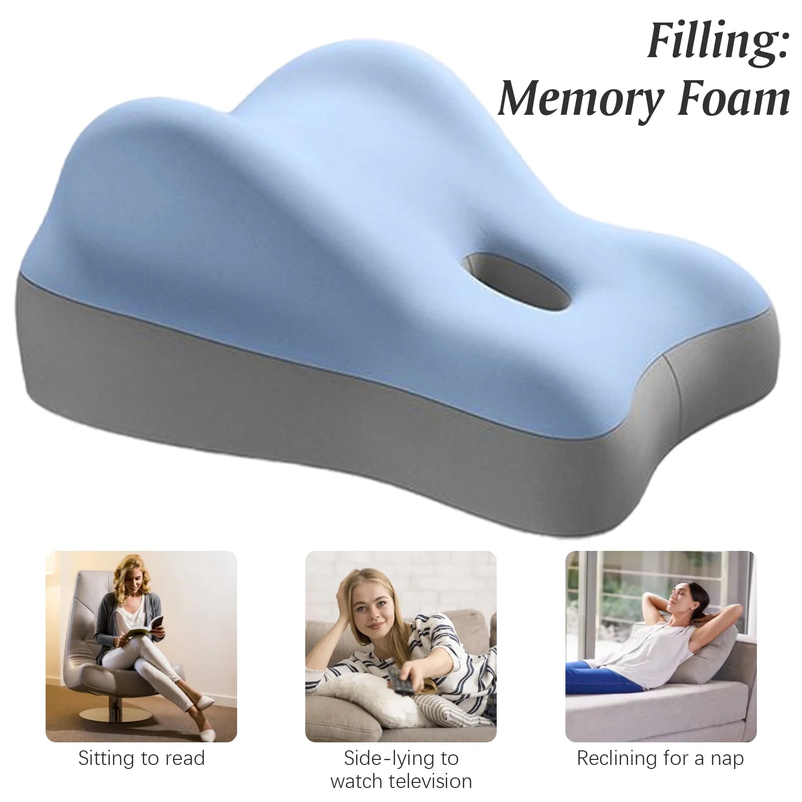 Ergonomic Wedge Bed Pillow — Memory Foam Support for Back, Neck & Waist Pain Relief
