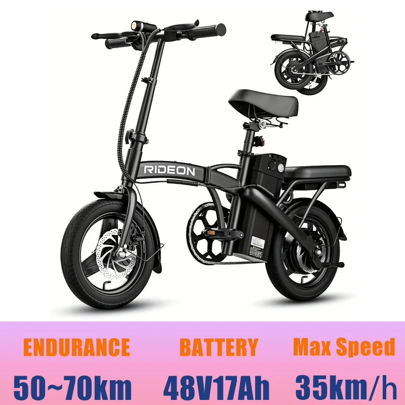 K100 400W Foldable Electric Bike — 48V 14-Inch