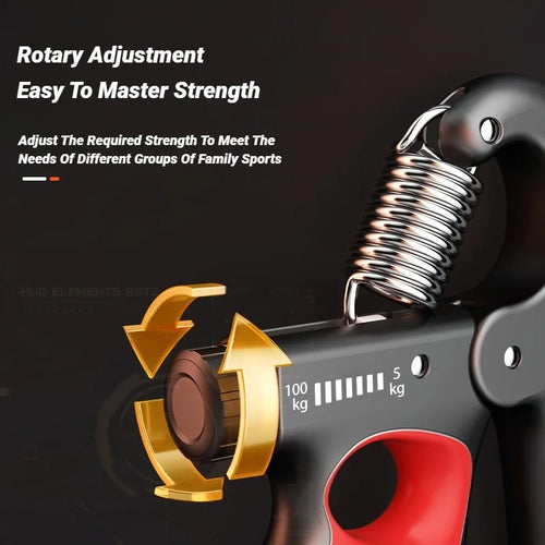 Adjustable Grip Strengthener 5–100KG – Electronic Counting, Wrist & Hand Strength Trainer