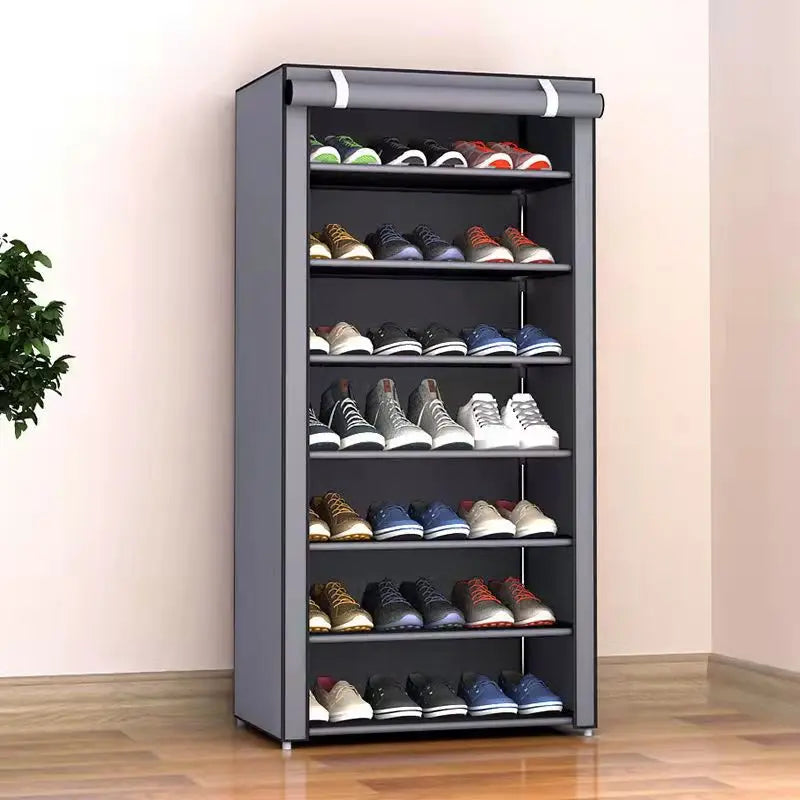 6-10 Tier Shoe Cabinet with Dust-Proof Rolling Shutter Door – Space-Saving Storage for Entryway, Hallway & Bedroom