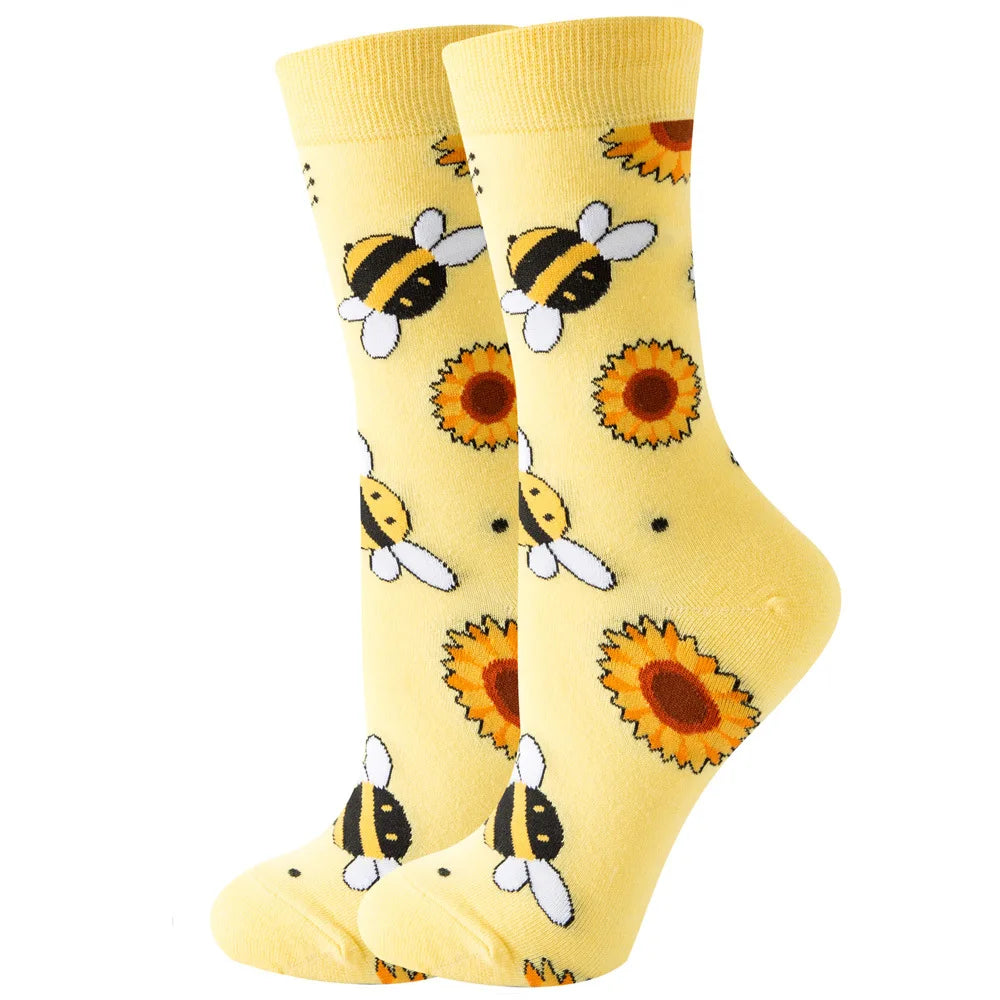 Women's Animal Print Socks – Cotton-Blend Crew