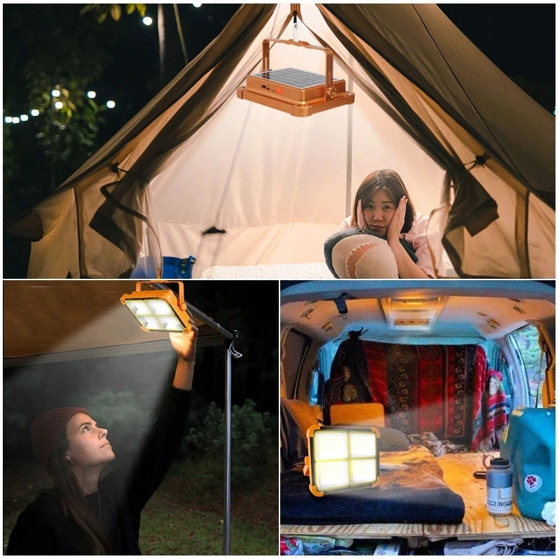 2000W Solar Rechargeable Outdoor LED Camping Lantern
