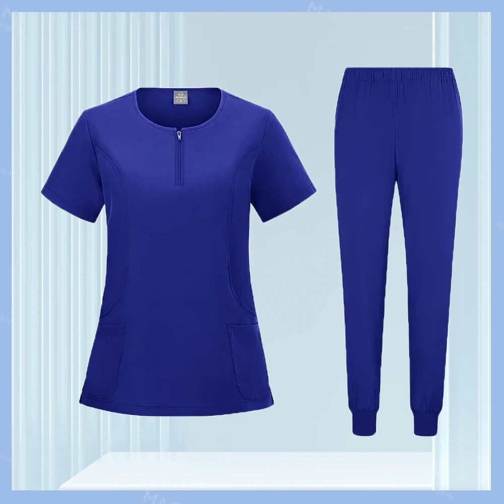 Medical Scrubs Set for Women & Men – Short Sleeve Stretch Scrub Uniform