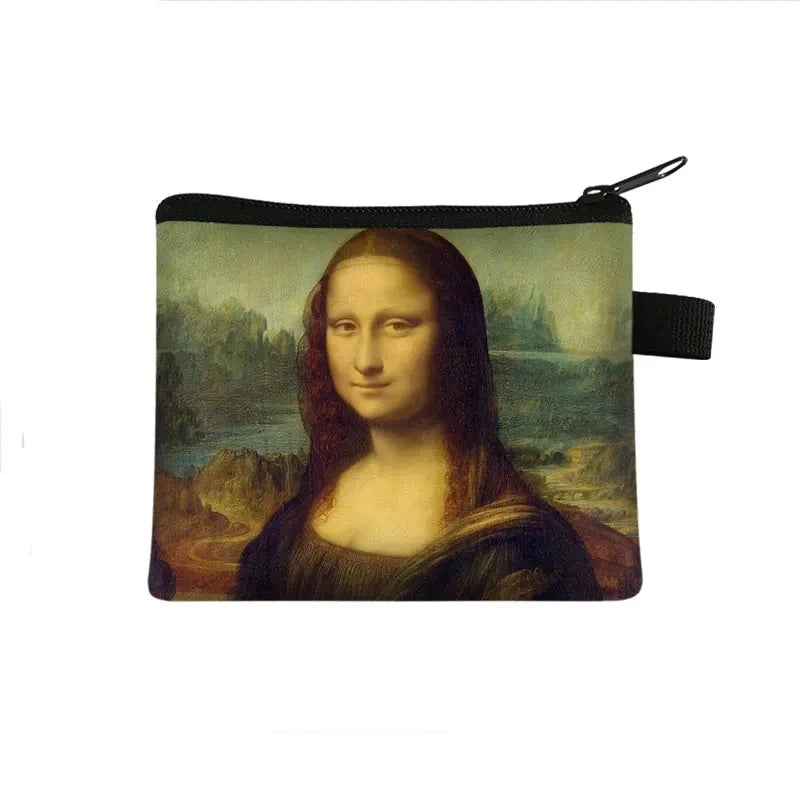 Vintage Oil Painting Floral Coin Purse Mini Clutch Wallet – Bohemian Nylon Organizer Wallet for Women