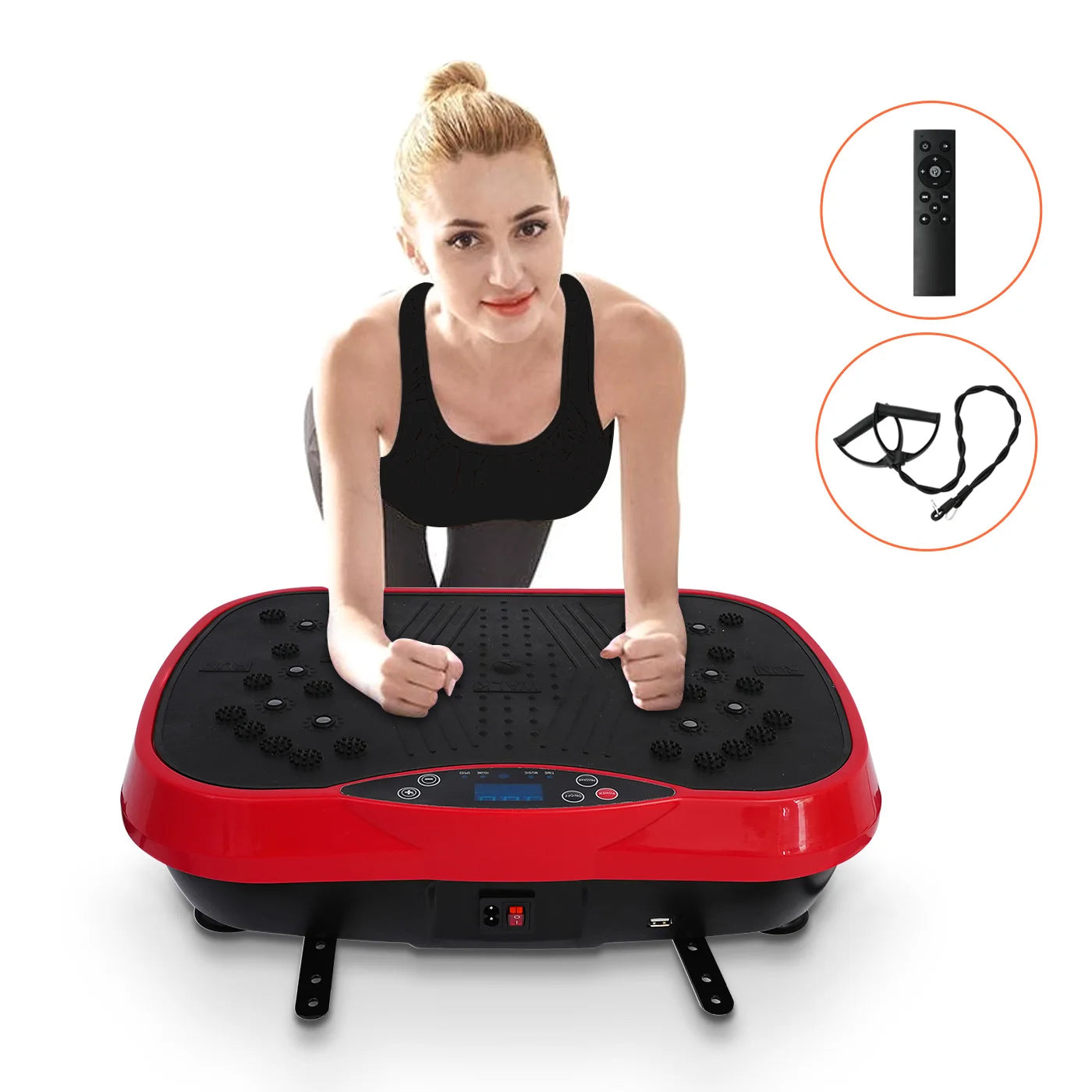 Vibration Plate Exercise Machine — 200W Full-Body Platform with 99 Speed Levels, Resistance Bands & Remote