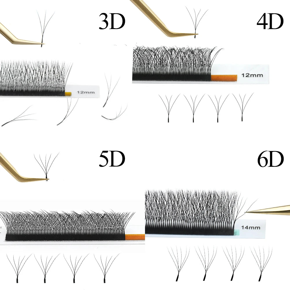 Salon-Perfect Lashes. Every Time. — NAGARAKU W Shape Premade Fan Eyelash Extensions | 3D 4D 5D, C & D Curl, 0.07mm, 8–15mm, Natural Soft Light